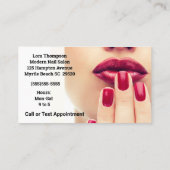 Nail Technician Nails Foto Business Card Visitenkarte (Rückseite)