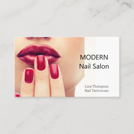 Nail Technician Nails Foto Business Card Visitenkarte (Vorderseite)