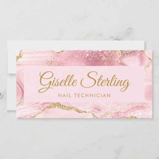 Nail Technician Pink Gold Agate Gift Certificate (Vorderseite)