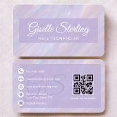 Nail Technician Purple QR Code Visitenkarte