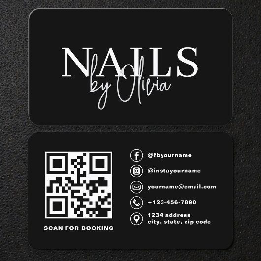 Nail Technician QR Code Modern Visitenkarte