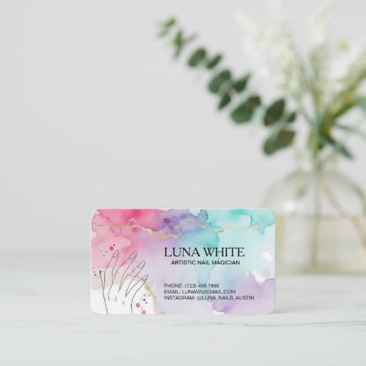 💅🏻 Nail Technician QR Visitenkarte (Stehend Vorderseite)