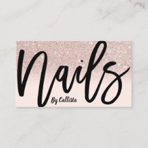 Nail Technician Rose Gold Glitzer Pink Typografie