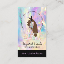 Nail Technician Salon Artist Crystal Holographic  Visitenkarte