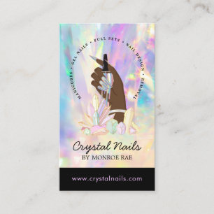 Nail Technician Salon Artist Crystal Holographic  Visitenkarte