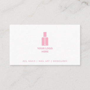 Nail Technician Salon Fügen Sie Ihr Logo Pink Tex Visitenkarte