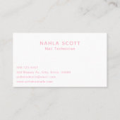Nail Technician Salon Fügen Sie Ihr Logo Pink Text Visitenkarte (Rückseite)
