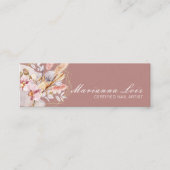 Nail Technician Salon Gold Bohemisch Florals Mini Visitenkarte (Vorderseite)