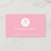 Nail Technician Salon Heart Nail Art Pink Visitenkarte (Vorderseite)