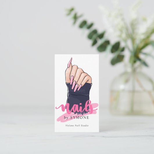 Nail Technician Salon-Logo Visitenkarte (Stehend Vorderseite)