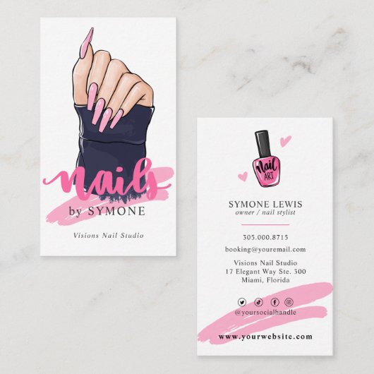 Nail Technician Salon-Logo  Visitenkarte (Vorne/Hinten)