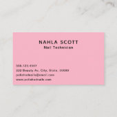 Nail Technician Salon Pink & Schwarz polnische Fla Visitenkarte (Rückseite)