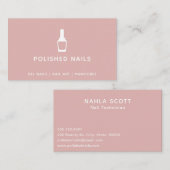 Nail Technician Salon Polnische Flasche Dusty Pink Visitenkarte (Vorne/Hinten)