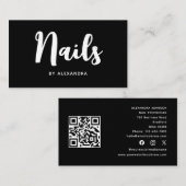 Nail Technician Tech Artist QR Code Social Media Visitenkarte (Vorne/Hinten)