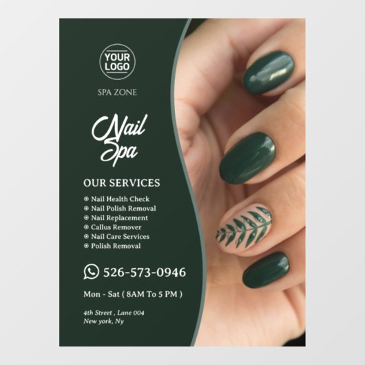 Nail Wellness-Center Custom Window Cloning Fensteraufkleber (Blatt)