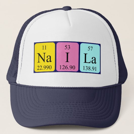Naila Periodic Table name hat Truckerkappe (Vorderseite)