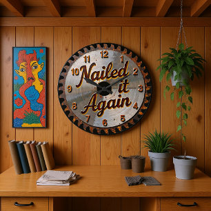 Nailed It Again Sägeblatt  Große Wanduhr