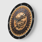 Nailed It Again Saw Blade Clock Orange Base Große Wanduhr (Winkel)