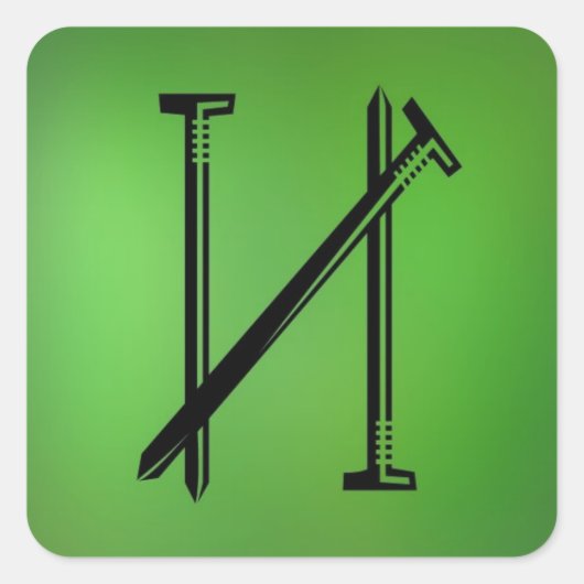 Nails AH2010 Quadratischer Aufkleber (Vorderseite)