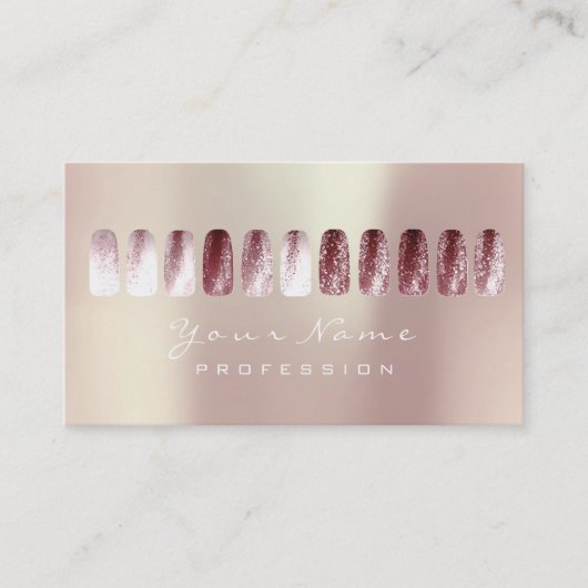 Nails Art Beauty Studio Glitzer Red BeanPearly Visitenkarte (Vorderseite)