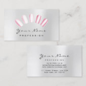 Nails Art Candy Pink Gray Manicure Pedicure Visitenkarte (Vorne/Hinten)