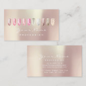 Nails Art Glitzer Glam Rosa Rose Spark Ivory Pearl Visitenkarte (Vorne/Hinten)