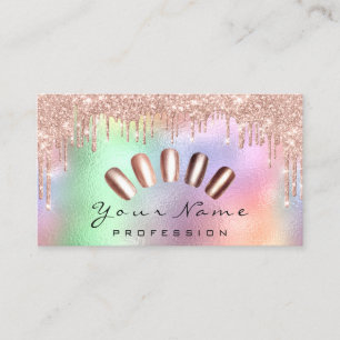Nails Art Glitzer Holographic Manicure Tropfen Visitenkarte