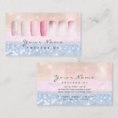 Nails Art Glitzer Ombre Pastel Pink Rose Lux Visitenkarte (Vorne/Hinten)