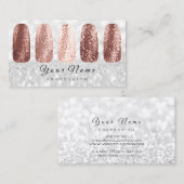 Nails Art Glitzer Silver Gray Rose Gold Skinny Visitenkarte (Vorne/Hinten)