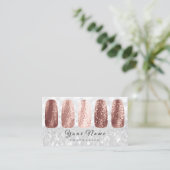 Nails Art Glitzer Silver Gray Rose Gold Skinny Visitenkarte (Stehend Vorderseite)
