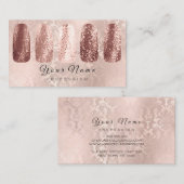 Nails Art Glitzern Damask Champagne Rose Gold Visitenkarte (Vorne/Hinten)