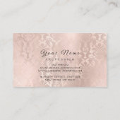 Nails Art Glitzern Damask Champagne Rose Gold Visitenkarte (Rückseite)