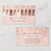 Nails Art Manicure Glitzer Skinny Pink Rose Visitenkarte (Vorne/Hinten)