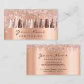 Nails Artist Glitzer Rose Gold Manicure Kupfer Visitenkarte (Vorne/Hinten)