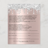 Nails Artist Liability Waiver Rose Blush Silver Flyer (Hinten)