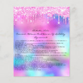 Nails Artist Liability Waiver Rose Rosa Tropfen Flyer (Vorne)