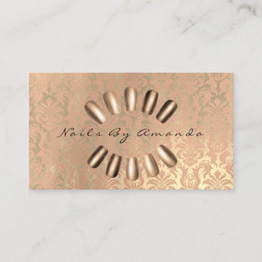 Nails Artist Makeup Appointment Card Royal Sepia Terminkarte (Vorderseite)
