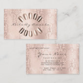 Nails Artist Makeup Damask Rose Ernennung Terminkarte (Vorne/Hinten)