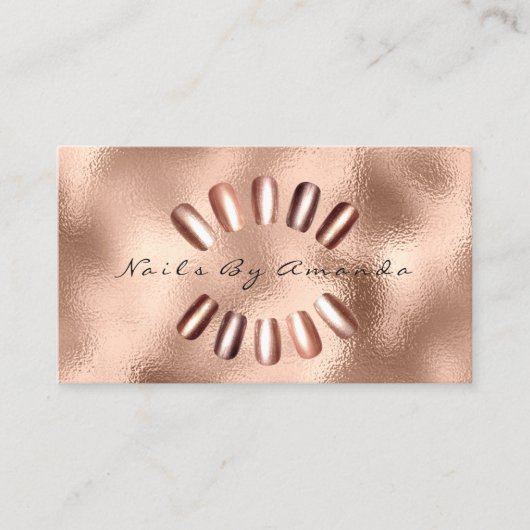 Nails Artist Makeup Rose Glass Appointing Card Terminkarte (Vorderseite)