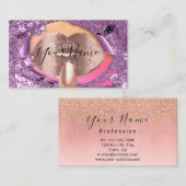 Nails Artist Makeup Rose Lila Kiss Lips Glitzer Visitenkarte (Vorne/Hinten)
