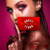 Nails Artist Makeup Rose Rote Terminkarte