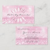 Nails Artist Manicure Glitzer Rosa Ernennung Terminkarte (Vorne/Hinten)