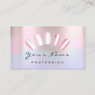 Nails Artist Pink Blue Manicure Pedicure Holograph Visitenkarte