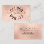 Nails Artist Pink Pearly Rose Gold Glitzer Skinny Visitenkarte (Vorne/Hinten)