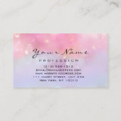 Nails Artist Pink Rose Manicure Pedicure Holograph Visitenkarte (Rückseite)