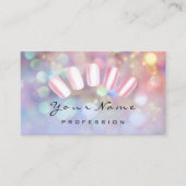 Nails Artist Pink Wow Manicure Pedicure Holograph Visitenkarte (Vorderseite)