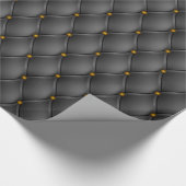 Nails aus schwarzem Leder, Upholsterin aus Messing Geschenkpapier (Ecke)