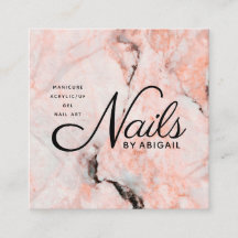 Nails aus weißem Rosenmor nach Name Website & QR C