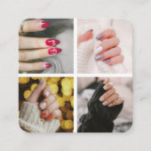 Nails Beauty Salon Nail Artist 4 Fotos QR Code Quadratische Visitenkarte (Vorderseite)