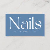 Nails Bold Typografie Dusty Blue Visitenkarte (Vorderseite)